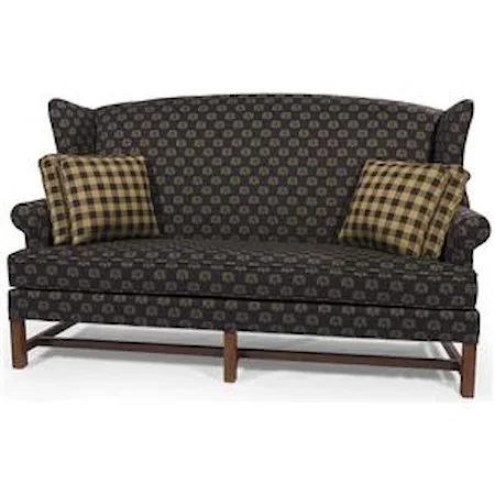 Wing Back Sofa with Rolled Arm